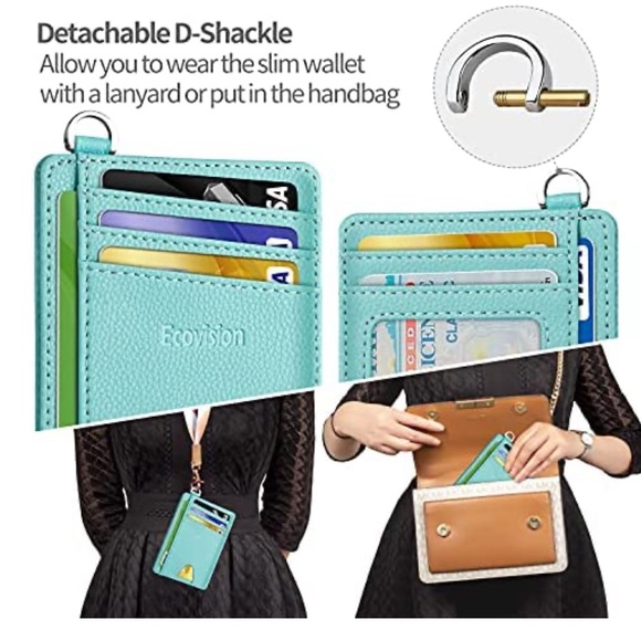 🍓2 for $13 NWOT Slim card wallet - Ocean Blue - Picture 4 of 10